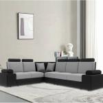 CORNER SOFA HEAD REST WITH STONE