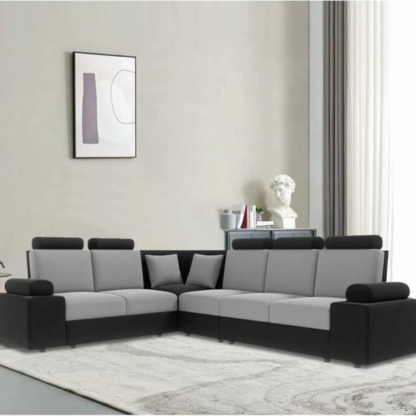 CORNER SOFA HEAD REST WITH STONE