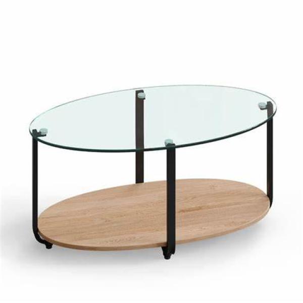 IMPORTED GLASS OVEL TEA TABLE