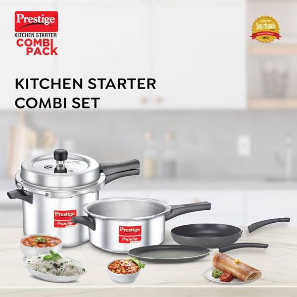 PRESTIGE KITCHEN STARTER COMBI PACK 3L SS COOKER& SSKADAI