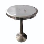 S STEEL ROUND DINNING TABLE SINGLE PIPE