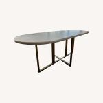 STEEL OVEL DINNING TABLE DOUBLE PIPE