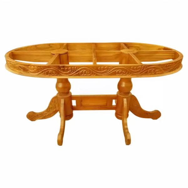 TEAK WOOD 5X3 OVEL DINNING TABLE