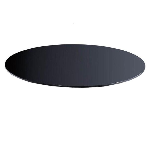 TEAPOY GLASS BLACK  PLAIN 8MM
